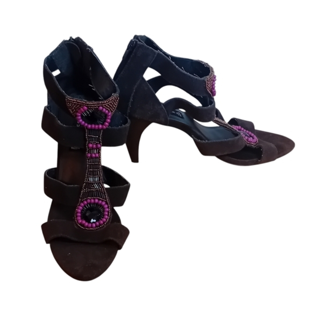 STEVEN By Steve Madden Bohemian Strappy Sandal Heels Beaded Approx Size 8 READ